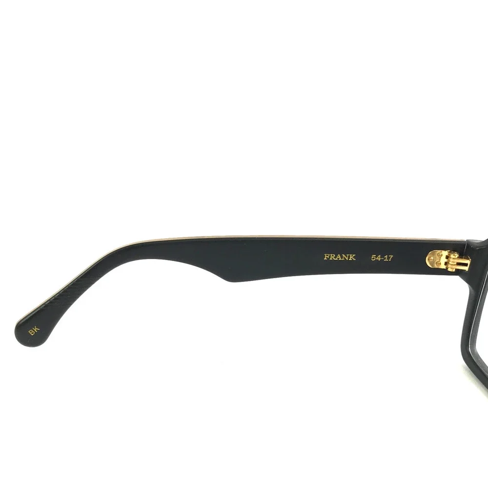 Alfred Kerbs Eyeglasses Frames FRANK BK Black Gold Square Full Rim 54-17-142